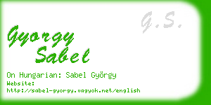 gyorgy sabel business card